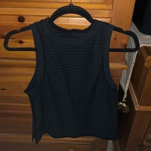 NWOT black striped / sheer tank